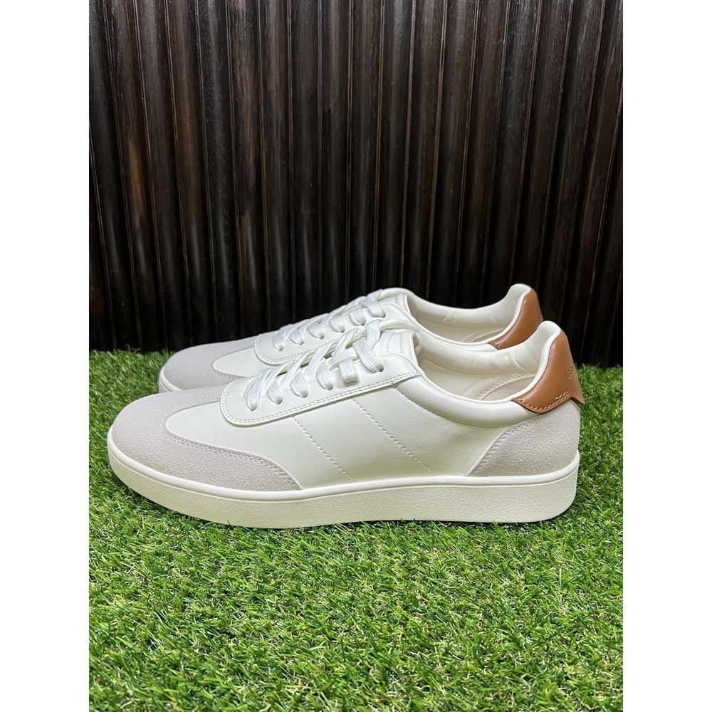 Size 10.5 - Bruno Marc BMUMFN2507 Lace Up Low Top Sneakers White Brown Gray Men